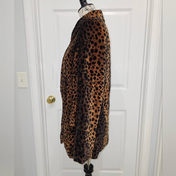 Rafaella Velvet Leopard Teddy Jacket, Size 10 - Picture 3 of 11